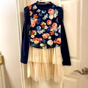 SOLD Floral print tulle dress 10-11